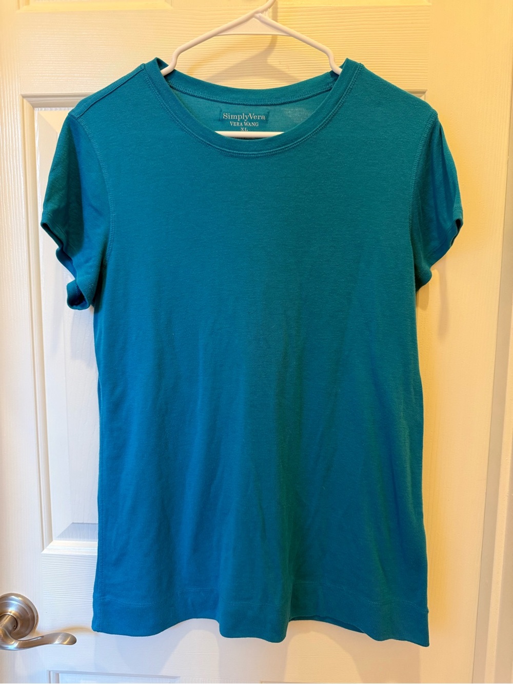 Simply Vera Vera Wang Teal Short-Sleeve Crewneck Top